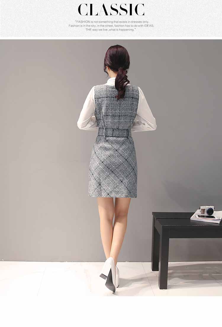  DRESS  PUTIH ABU KOREA  LENGAN PANJANG  Jual Model 