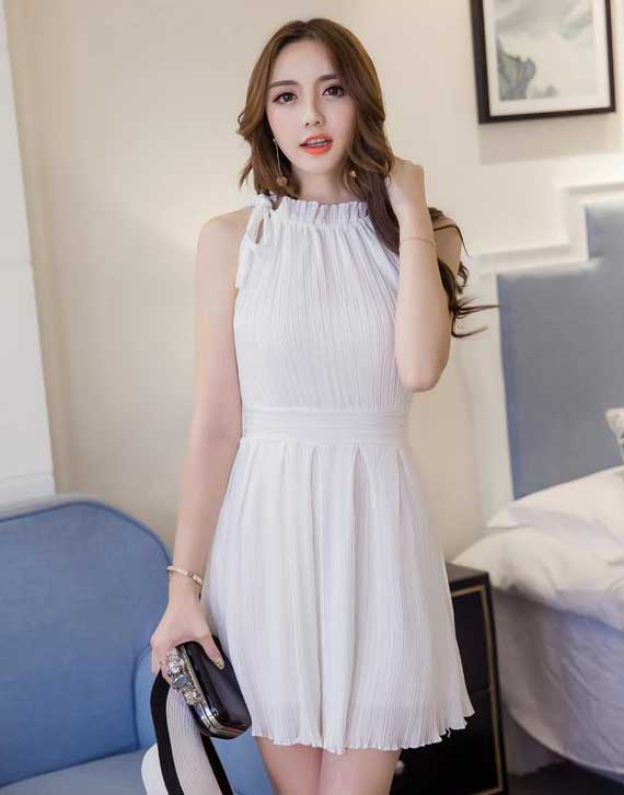  DRESS  CANTIK PUTIH  LENGAN BUNTUNG ELEGANT Jual Model 