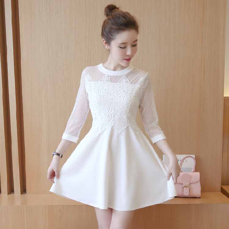  DRESS  WARNA PUTIH SIMPLE  KOREA  2022 Jual Model Terbaru 